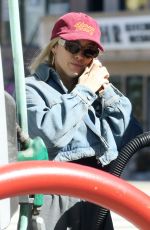 HILARY DUFF at a Gas Station in Los Angeles 03/02/2023