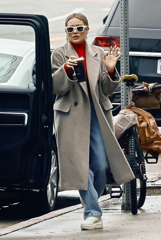 HILARY DUFF at a Starbucks in Studio City 03/11/2023