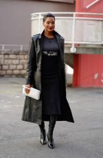 INDYA MOORE Arrives at Courreges Fashion Show at Paris Fashion Week 03/01/2023