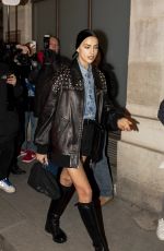 IRINA SHAYK Leaves Isabel Marant Show at Paris Fashion Week 03/02/2023