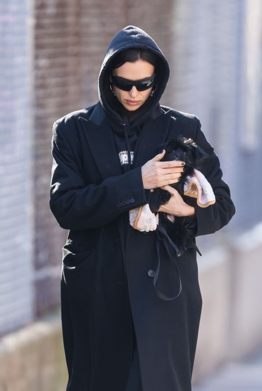 IRINA SHAYK Out with Her Puppy in New York 03/07/2023