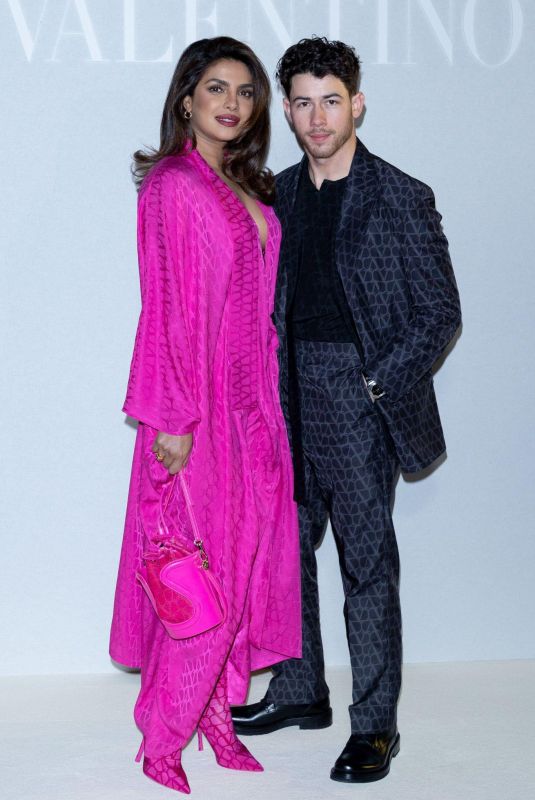 IYANKA CHOPRA and Nick Jonas at Valentino Womenswear Fall/Winter 2023-2024 Show at Paris Fashion Week 03/05/2023