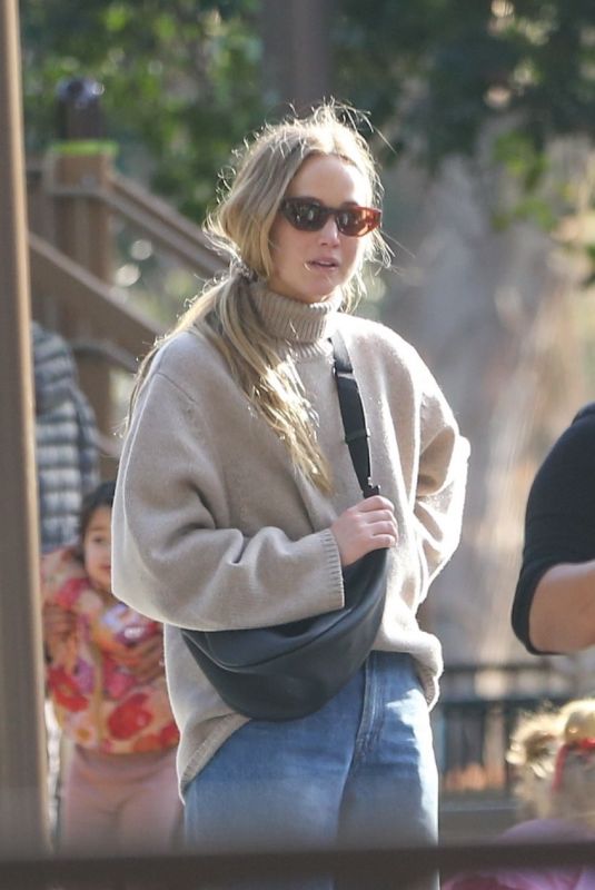 JENNIFER LAWRENCE and Cooke Maroney Out with Their Baby at a Park in Los Angeles 03/04/2023