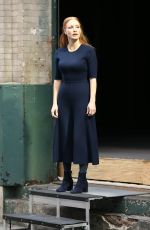 JESSICA CHASTAIN Out at Hudson Theater for Her Final Scene for A Doll