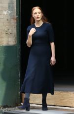 JESSICA CHASTAIN Out at Hudson Theater for Her Final Scene for A Doll