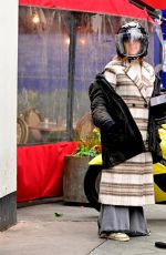 KATE GARRAWAY Arrives at Global Radio Studios on a Taxi Bike in London 03/20/2023