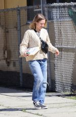 KRISTEN BELL in Ripped Jeans Out in Los Angeles 03/28/2023