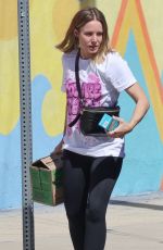 KRISTEN BELL Out with a Box of Girl Scout Thin Mints Cookies in Los Angeles 03/27/2023