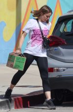 KRISTEN BELL Out with a Box of Girl Scout Thin Mints Cookies in Los Angeles 03/27/2023