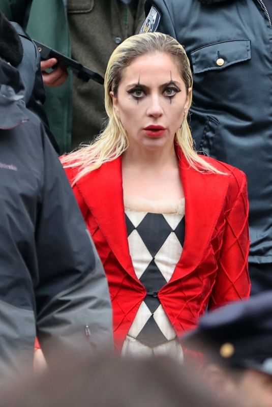 LADY GAGA on the Set of The Joker 2 in City Hall in New York 03/25/2023