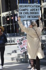 LALA KENT at a Protest Outside of Stanley Mosk Courthouse in Los Angeles 03/06/2023