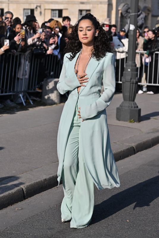 LENA MAHFOUF Arrives at Givenchy Fashino Show in Paris 03/02/2023
