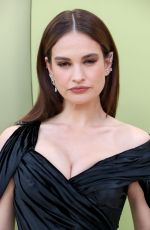 LILY JAMES at Versace FW23 Fashion Show at Pacific Design Center in West Hollywood 03/09/2023