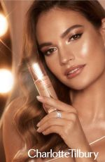 LILY JAMES for Charlotte Tilbury Hollywood Glow Glide Campaign 2023