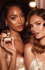 LILY JAMES for Charlotte Tilbury Hollywood Glow Glide Campaign 2023