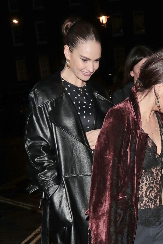 LILY JAMES Night Out in London 03/28/2023
