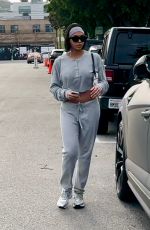 LORI HARVEY Leaves SEV Laser on Melrose Place in West Hollywood 03/29/2023