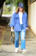 LUCY HALE in Double Denim Out for Coffee in Los Angeles 03/05/2023