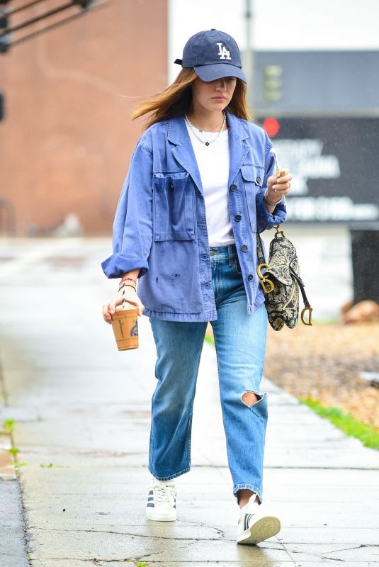 LUCY HALE in Double Denim Out for Coffee in Los Angeles 03/05/2023