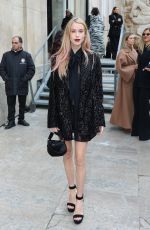 MARY CHARTERIS Arrives at Elie Saab Womenswear Fall/Winter 2023-2024 Show at Paris Fashion Week 03/04/2023