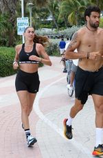 MELISSA SATTA in Bikini and Out Jogging in Miami Beach 03/28/2023