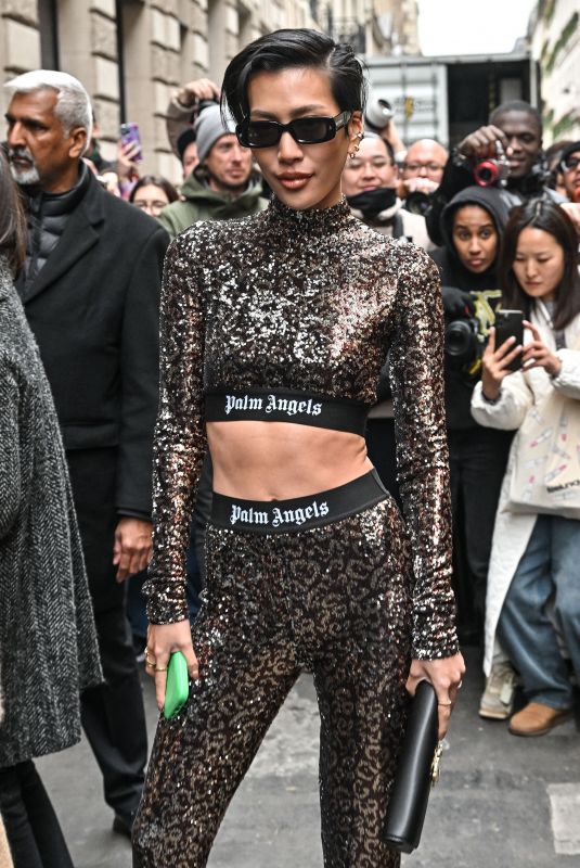 MOLLY CHIANG Arrives at Palm Angels Show at Paris Fashion Week 03/05/2023