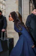 NAOMI CAMPBELL Leaves Hotel Costes in Paris 03/04/2023