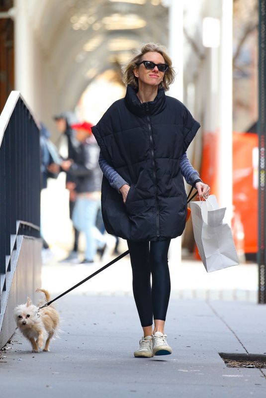 NAOMI WATTS Out for a Morning Walk with Her Dog in New York 03/18/2023