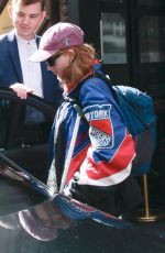 NATALIA DYER Leaves Her Hotel with Crutches in Paris 03/27/2023