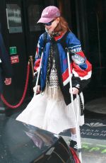 NATALIA DYER Leaves Her Hotel with Crutches in Paris 03/27/2023