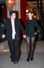 NICOLA PELTZ and Brooklyn Beckham Leaves Le Reserve Hotel in Paris 03/05/2023
