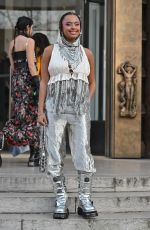 PAOLA LOCATELLI Arrives at Paco Rabanne Fashion Show in Paris 03/01/2023