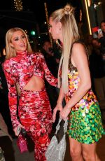 PARIS and NICKY HILTON Arrives at Miley Cyrus + Gucci Event in Beverly Hills 03/09/2023