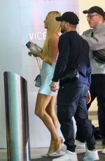 PARIS HILTON Arrives at Versace Show at Pacific Design Center in West Hollywood 03/09/2023
