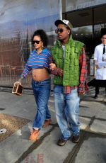 Pregnant RIHANNA and A$AP Rocky Leaves Bottega Louie in West Hollywood 03/15/2023