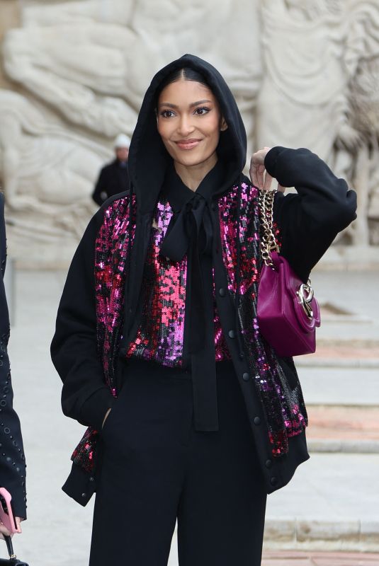 PRITIKA SWARUP Arrives at Elie Saab Womenswear Fall/Winter 2023-2024 Show at Paris Fashion Week 03/04/2023