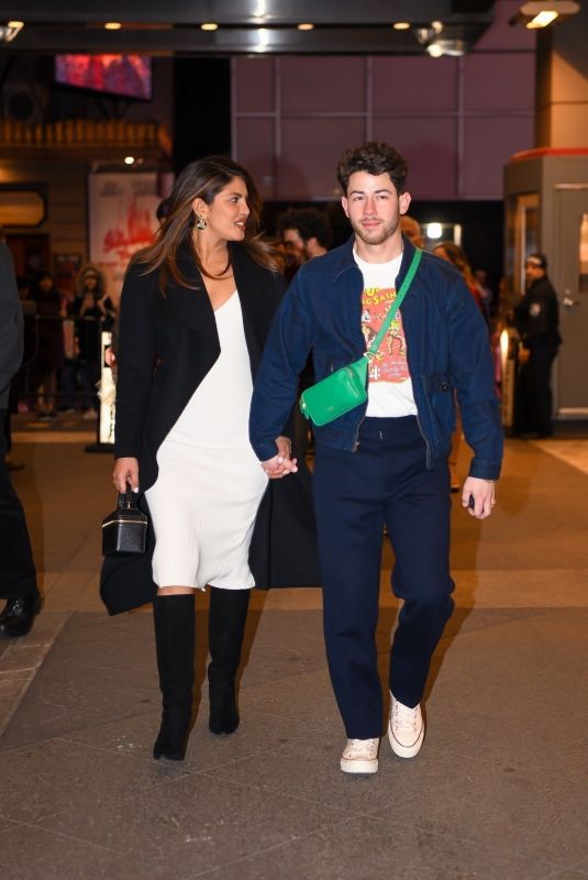 PRIYANKA CHOPRA and DANIELLE JONAS Leaves Bar Centrale Restaurant at Times Square in New York 03/19/2023