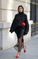 SARA SAMPAIO Arrives at La Maison Vivier Fashion Show in Paris 03/02/2023