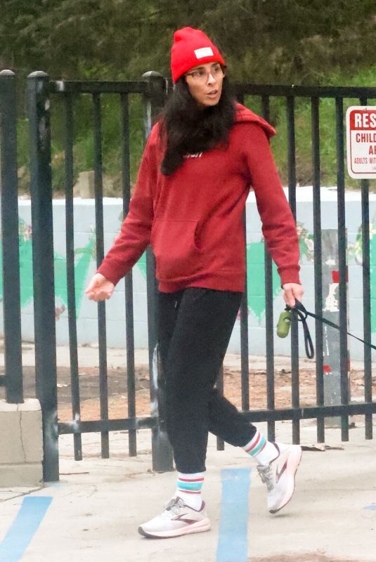 SARAH SILVEMRAN Out with Her Dog at Griffith Park in Los Angeles 03/06/2023