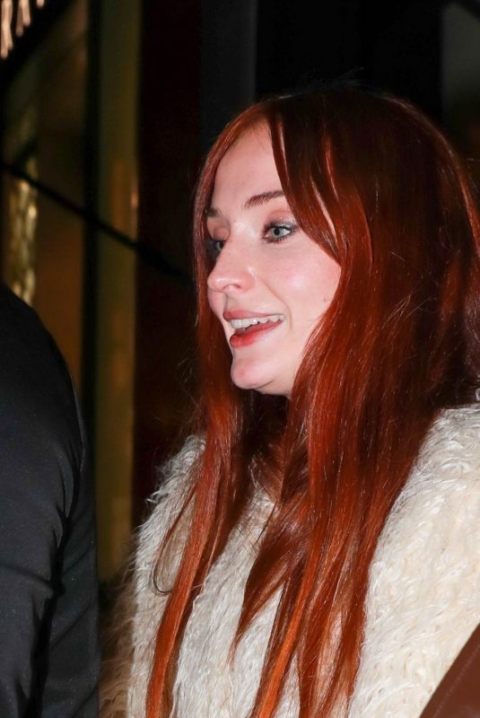 SOPHIE TURNER Leaves Hotel Coste in Paris 03/03/2023