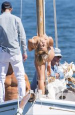SYDNEY SWEENEY and Glen Powell at a Yacht Filming in Sydney 03/08/2023