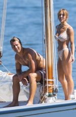 SYDNEY SWEENEY and Glen Powell at a Yacht Filming in Sydney 03/08/2023