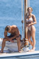 SYDNEY SWEENEY and Glen Powell at a Yacht Filming in Sydney 03/08/2023