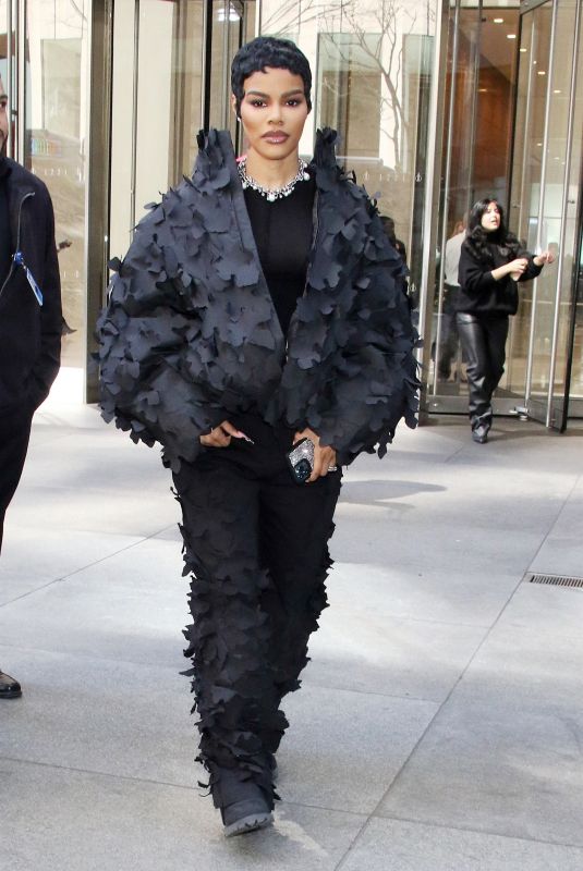 TEYANA TAYLOR Leaves SiriusXM Studios in New York 03/30/2023