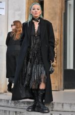 TINA LEUNG Arrives at Paco Rabanne Fashion Show in Paris 03/01/2023