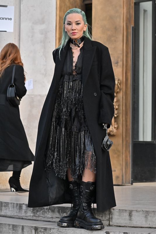 TINA LEUNG Arrives at Paco Rabanne Fashion Show in Paris 03/01/2023
