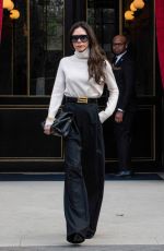 VICTORIA BECKHAM Leaves Her Hotel in Paris 03/03/2023