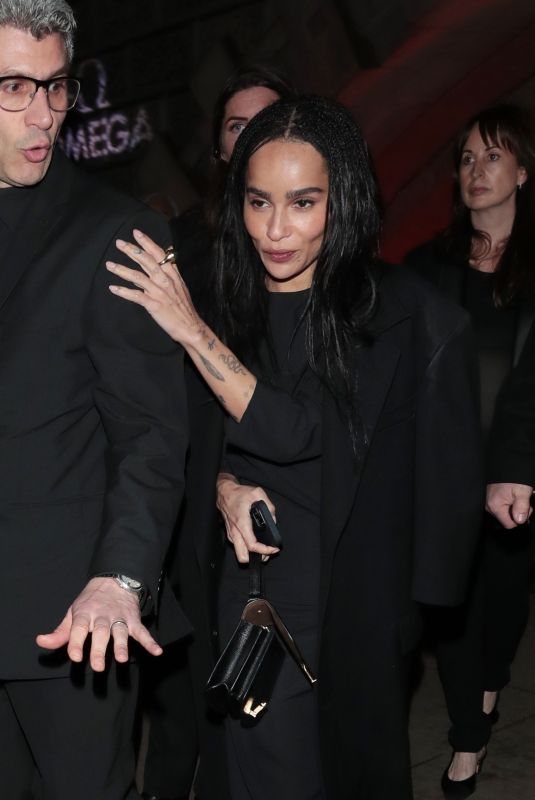 ZOE KRAVITZ Leaves Omega Aqua Terra Shades International Launch Event in London 03/22/2023