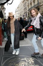 ZOE SALDANA and Marco Perego Out at Paris Fashion Week 03/05/2023