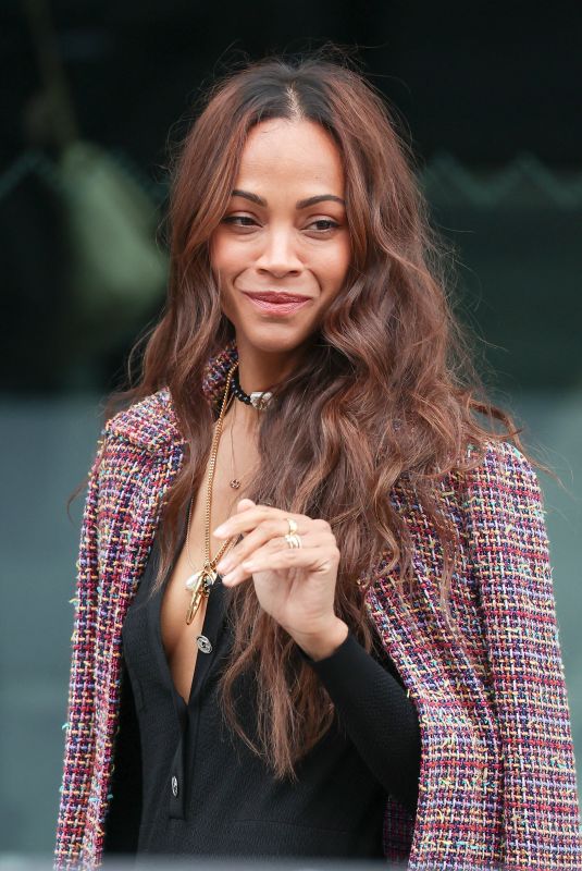 ZOE SALDANA at Chanel Show at Paris Fashion Week 03/07/2023